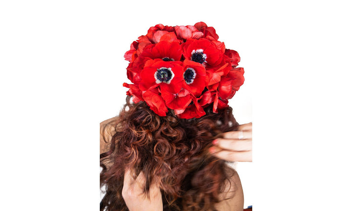 A Crown of Scarlet Dreams: How to Make a Red Poppy Flower Crown with French Hair Pins